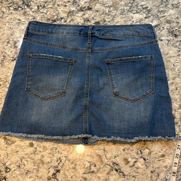 Energie | Faux Wrap Blue Jean Mini Skirt Size 13 - Picture 13 of 13